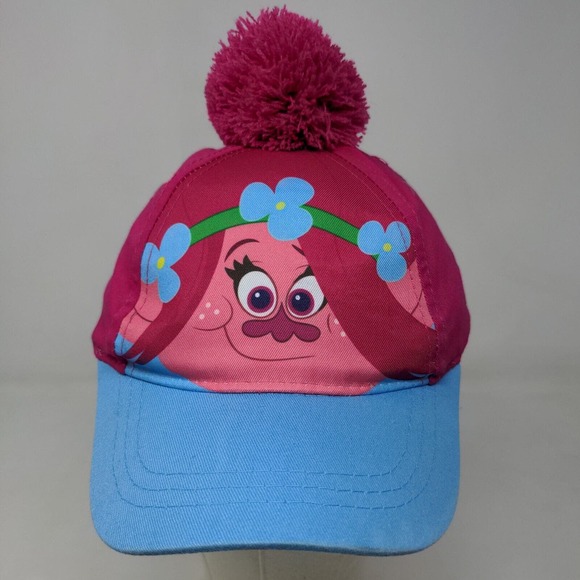 Dreamworks Trolls Girl's Strapback Hat Multicolor OSFM Poppy 2019 Pom Pom - Picture 2 of 8
